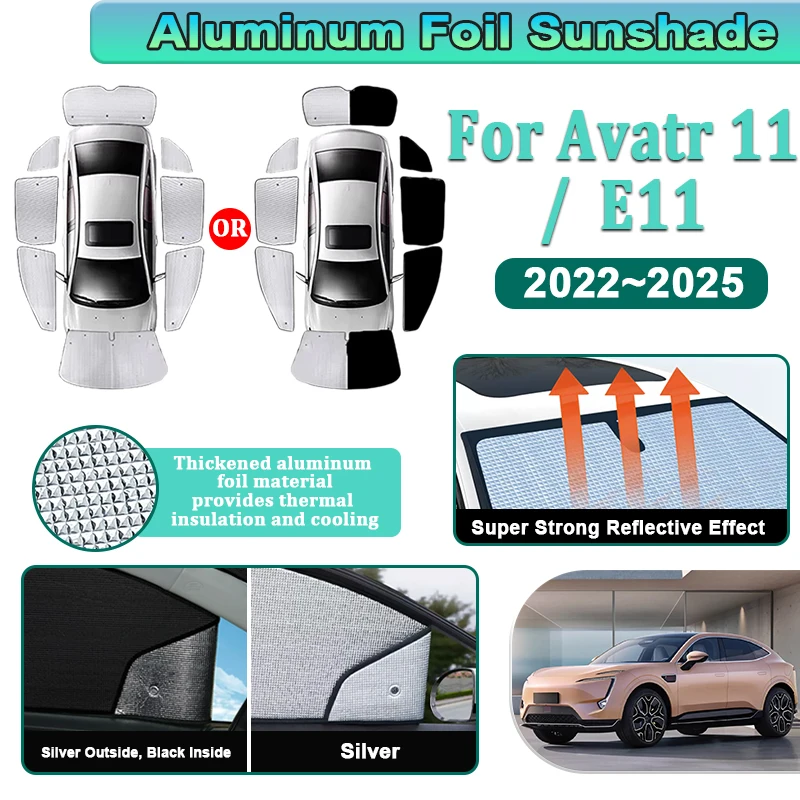 Car Sunshade For Avatr 11 Accessories E11 2022 2023 2024 2025 Anti UV Window Aluminum Full Visor Windshield Insulation Sun Cover