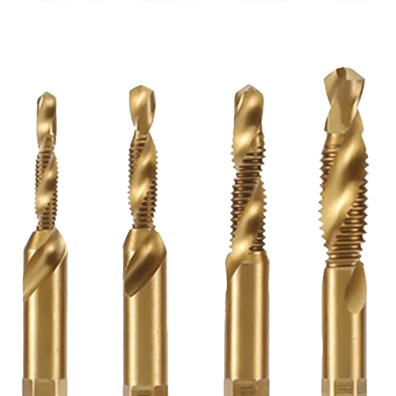 AEE6-6Pc Foratura Maschiatura Smussatura Set di punte da trapano integrate Punta da trapano per sbavatura Rubinetto composito Punta da trapano per sbavatura