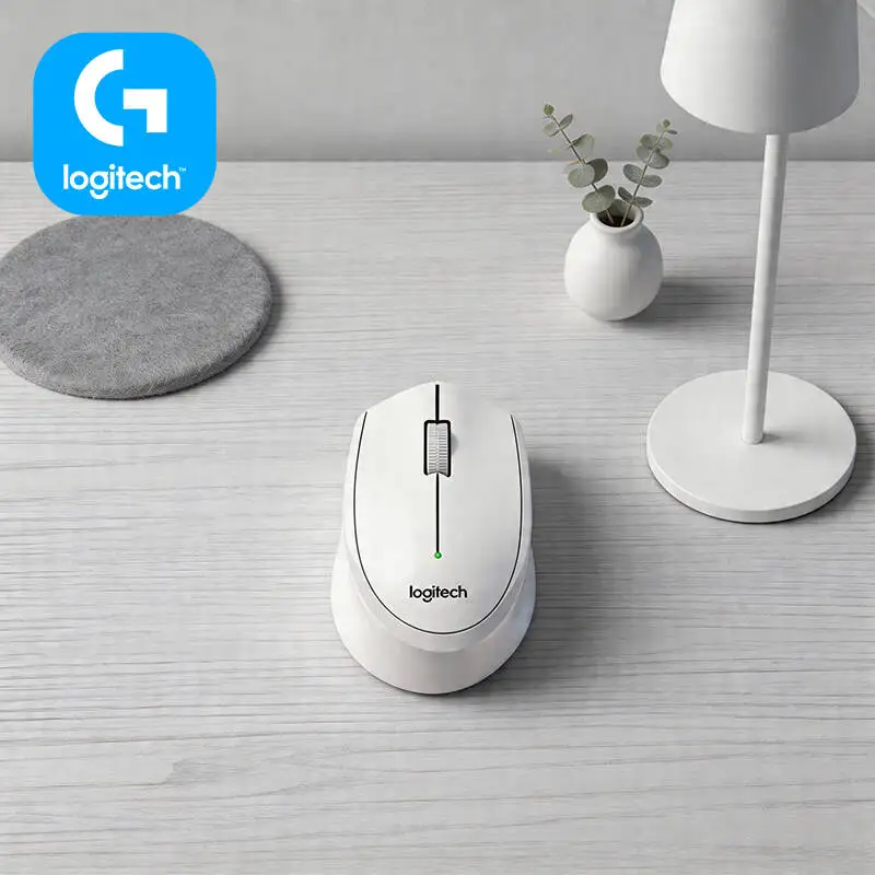 

Logitech M330 Silent Wireless Mouse 2.4GHz USB Receiver Quiet Clicks Extended Slim for Home Office PC Laptop Study Table
