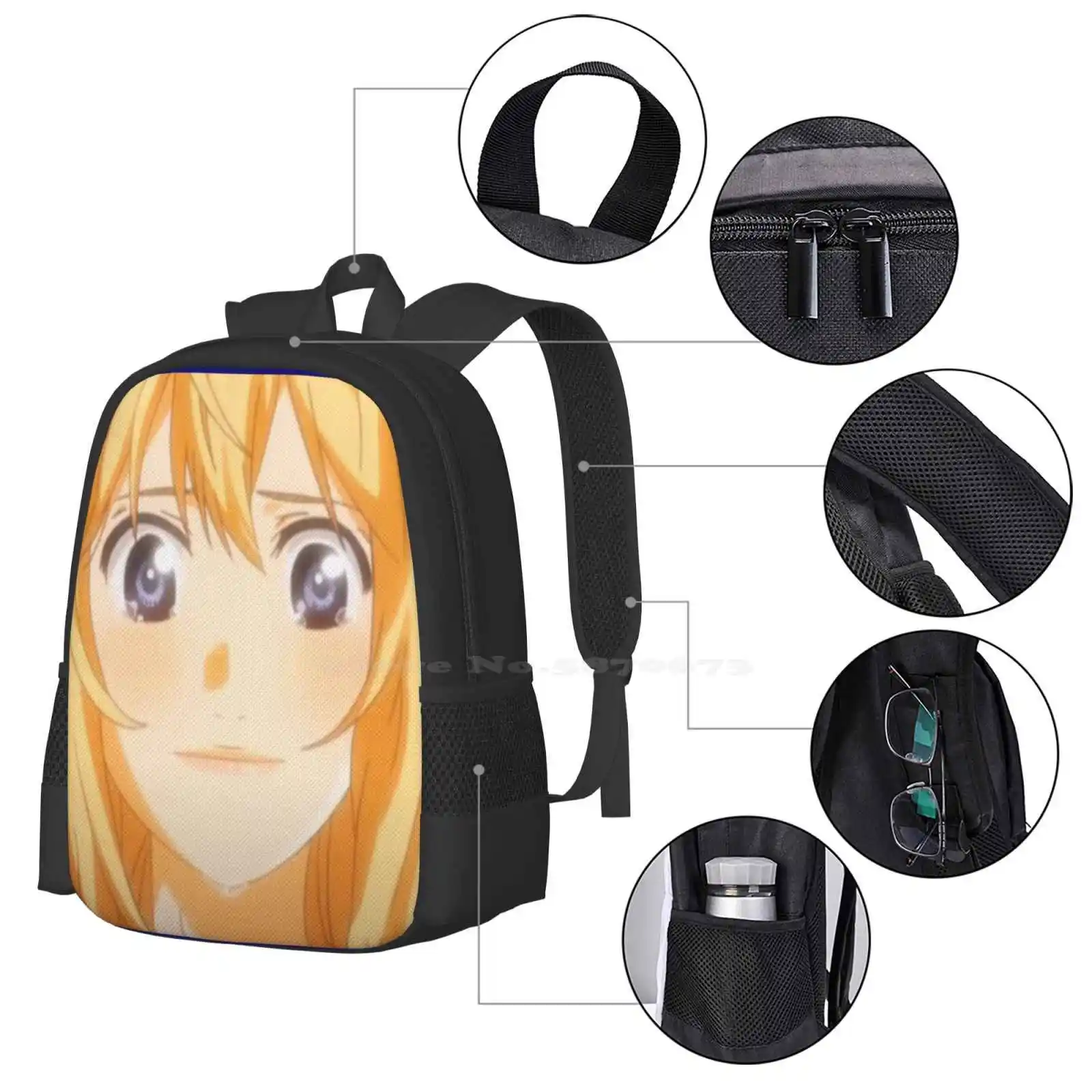 Unisex Anime Manga Student Bag, sua mentira em abril, recém-chegados