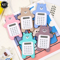 Portable Mini Calculator Pocket Size 8 Digit Display Cartoon Thin Button Cute Calculator Children's School Supplies