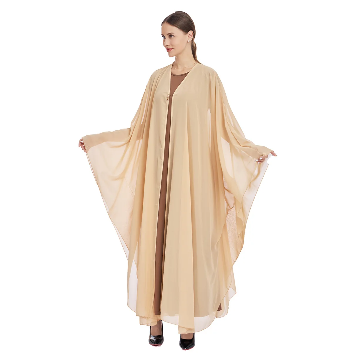 Dubai Abayas for Women Muslim Kimono Jalabiya With Inner Dress Matching Sets Eid Abaya Kaftan Kebaya Caftan Marocain Femme Robe