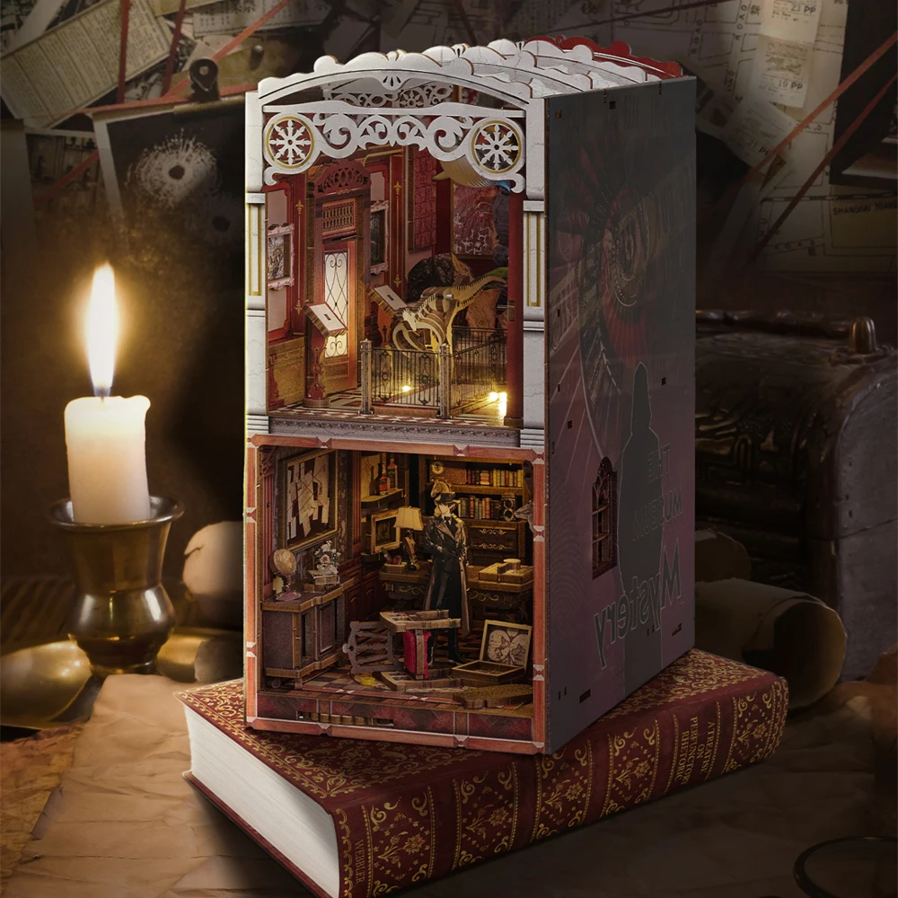 

Музей, тайна, деревянные фигурки «сделай сам», миниатюрные наборы, книжная полка, украшение для дома, подставка для книг для взрослых, подарки ручной работы