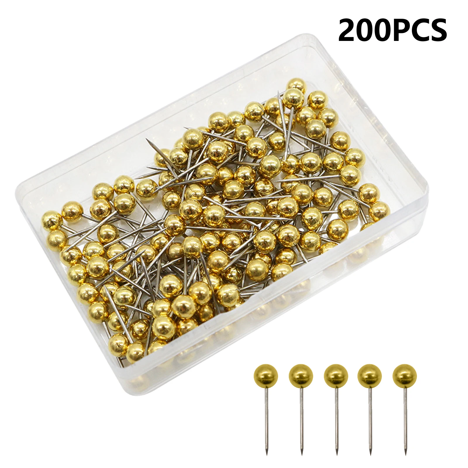 200pcs DIY Reusable Bulletin Board Push Pins Round Head For Pinboard With Steel Tip Office Home Use Map Push Pins Durable