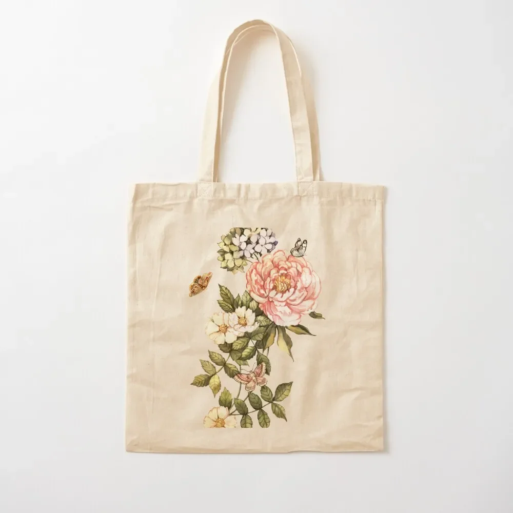 

Watercolor vintage floral motifs Tote Bag tote bag university Handbags canvas shopping bag