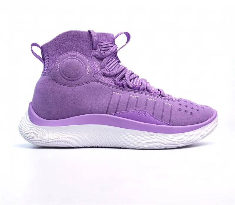 UNDER ARMOUR Curry 4 UA  Andrma Curry 4th Generation Men's Cultural Basketball Shoes Training Shoes Lightweight Purple Black