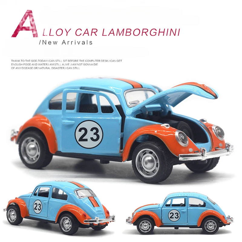 1: 32 Alloy Beetle Racing Car Model High Simulation Diecasts Toy Pull Back Vehicles Decoration Toys for Childrens Birthday Gift