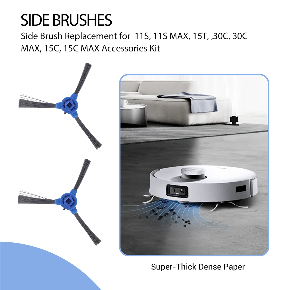 A59P استبدال فرشاة جانبية جديدة لـ RoboVac 11S، 11S MAX، 15T، RoboVac 30، 30C، 30C MAX، 15C، 15C MAX مجموعة ملحقات #6