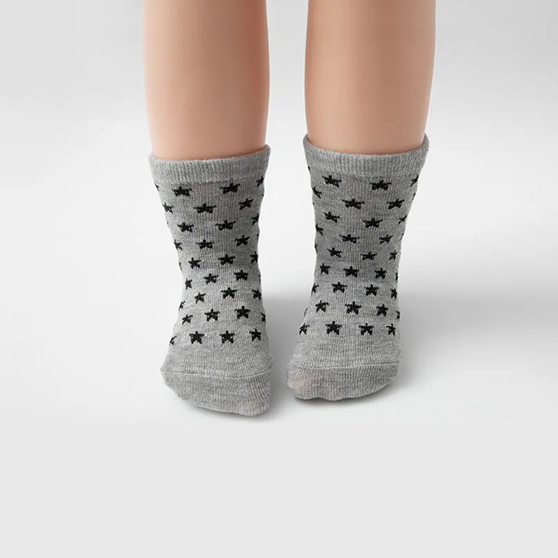 6 أزواج من جوارب الأطفال مخططة بنمط نجمة غير قابلة للانزلاق لجوارب الأطفال الصغار #4