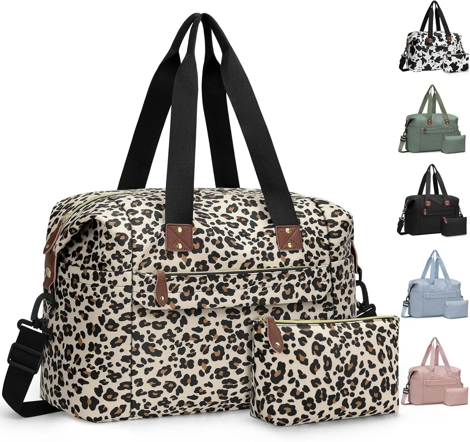 

Waterproof Travel Duffle Bag with Toiletry Pouch, Lightweight Weekender Carry-On for Men Women