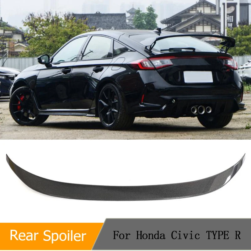 Carbon Fiber Car Rear Trunk Spoiler for Honda Civic TYPE R Sedan 2022 2023 Rear High-Kick Tail Spoiler Wing Lip