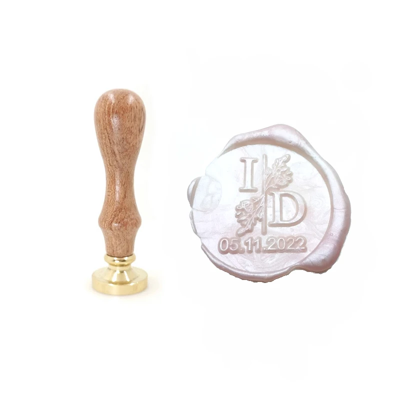 

Customize Wax Stamp personal wedding Logo 2 initials with handle,DIY Ancient Retro Personalized Stamp Wax Seal custom design