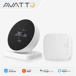AVATTO WiFi Smart Thermostat,RF Wireless Temperature Controller for Gas Boiler Water Heating,Works with Tuya Alexa Google Home