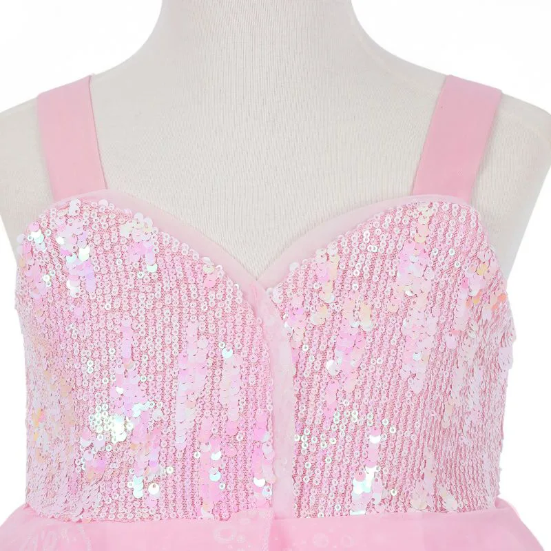 Glinda Niedliches Rosa Kleid für Mädchen 2-12 Jahre Cosplay-Kostüm Mädchen Halloween-Kostüm Kinder Gute Hexe Prinzessinnen-Kleider – Detail 6