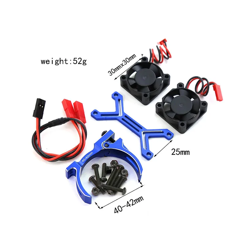4068 4074 4082 4268 4274 Motor Heat Sink Dual Cooling Fan 40-42mm Motor for 1/7 1/8 RC Car Arrma Kraton Senton Traxxas Sledge