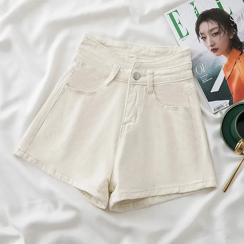 Stretch High Waist Short Jeans Korean Women's Summer Vaqueros Slim Fashion New Cortos Pantalones Casual Basic Denim Pants