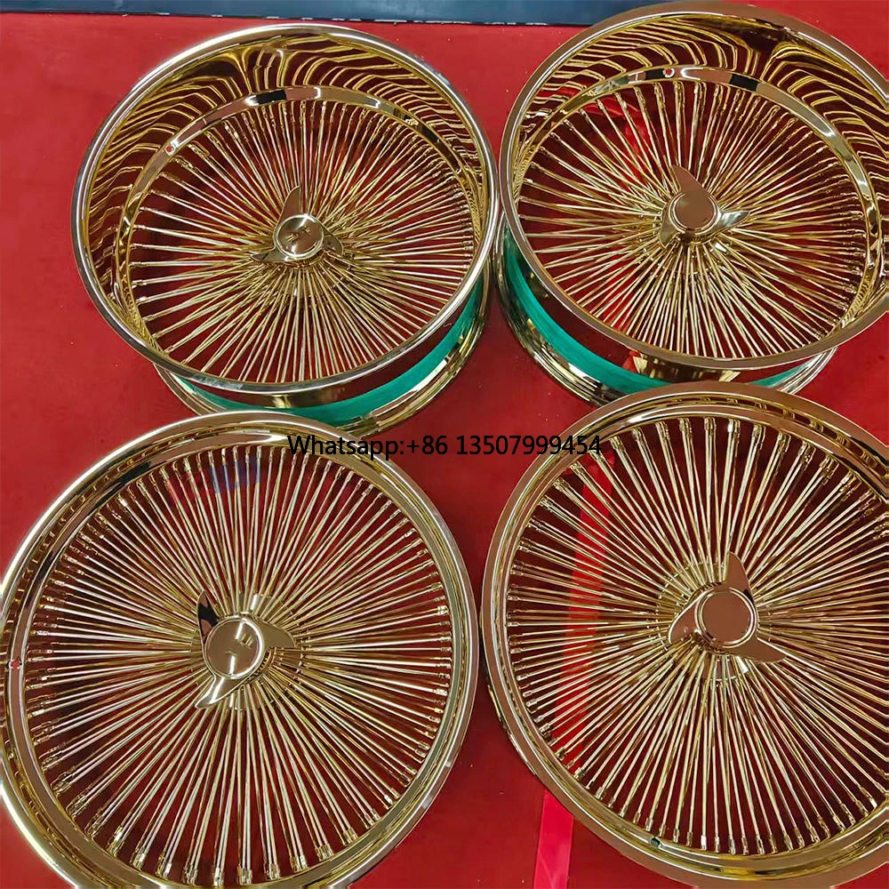 

26 Inch Forged Gold Steel Wire Wheel, 5x114.3 Spoke Rim, Steel Wire Spoke Wheel for Off-Road Modification