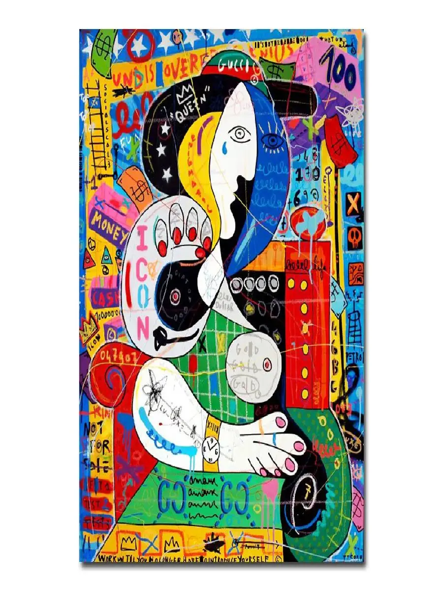 الكتابة على الجدران مجردة الجدار ملصق فني بيكاسو الشهيرة جدارية ديكور المنزل الحديث قماش اللوحة صور يطبع غرفة المعيشة الديكور