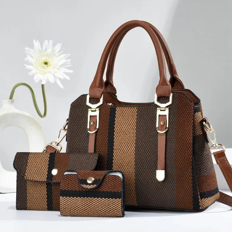 3Piece Set Large Capacity Handbag Women Bag High Quality Leather Shoulder Messenger Bags for Women New Luxury Brand Tote Bags