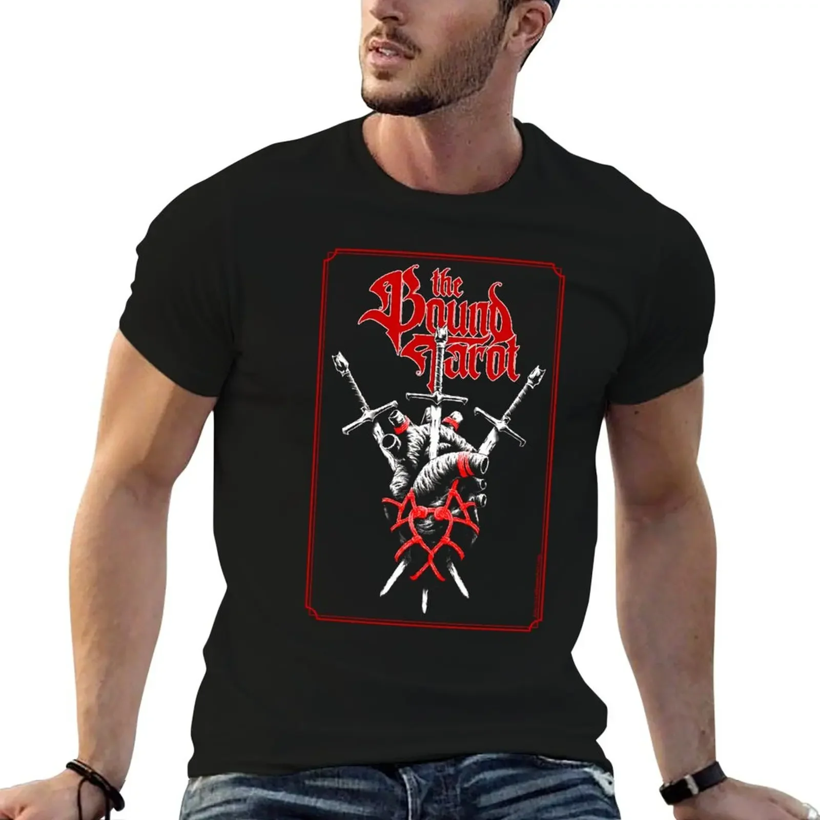 

The Bound Tarot Three Of Swords T-Shirt man clothes T-shirts oversize anime shirts men