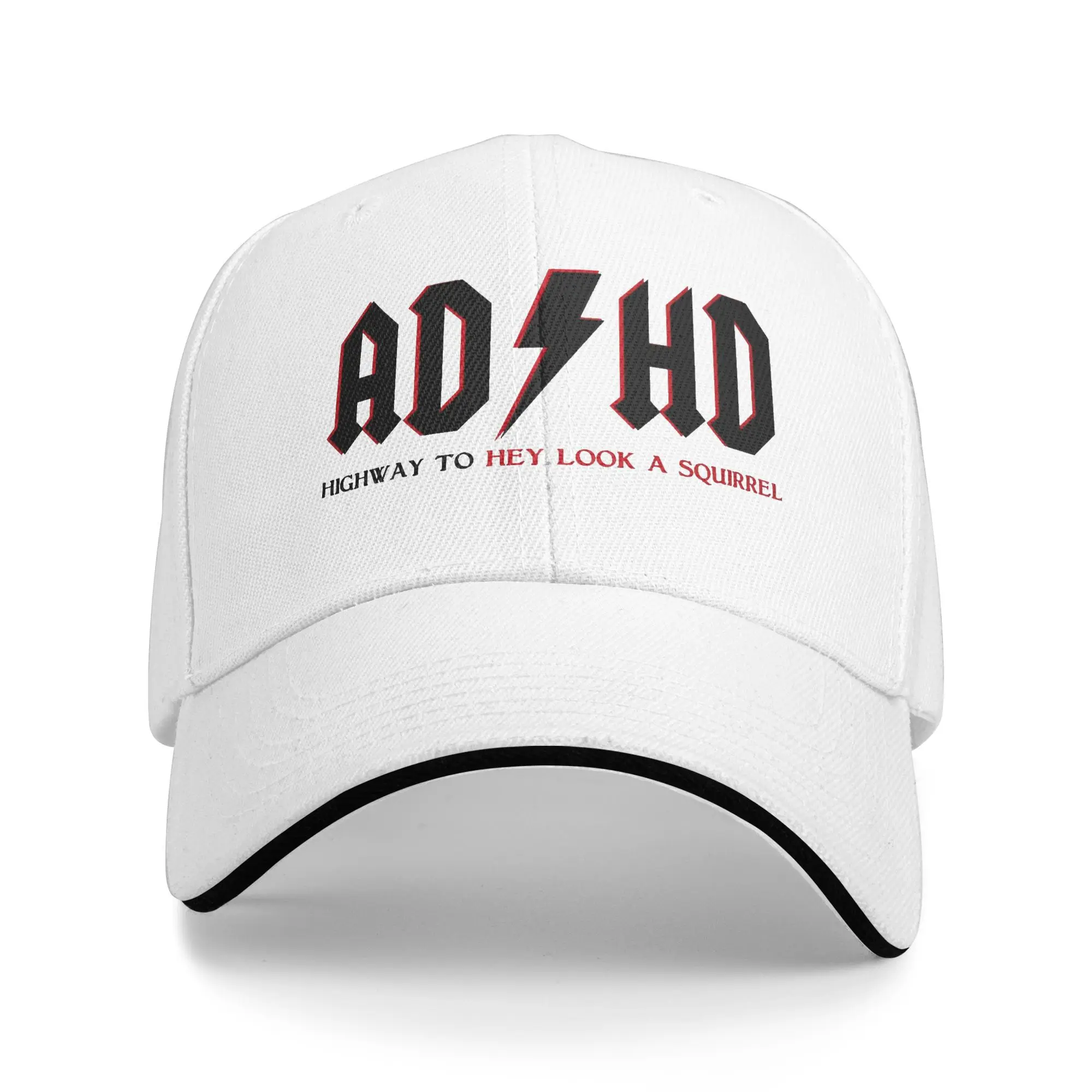 

ADHD Highway To Hey Look A Squirrel Casual Baseball Cap Spring Funny Trucker Hat Hiking Fishing Snapback Cap Men Adult Retro