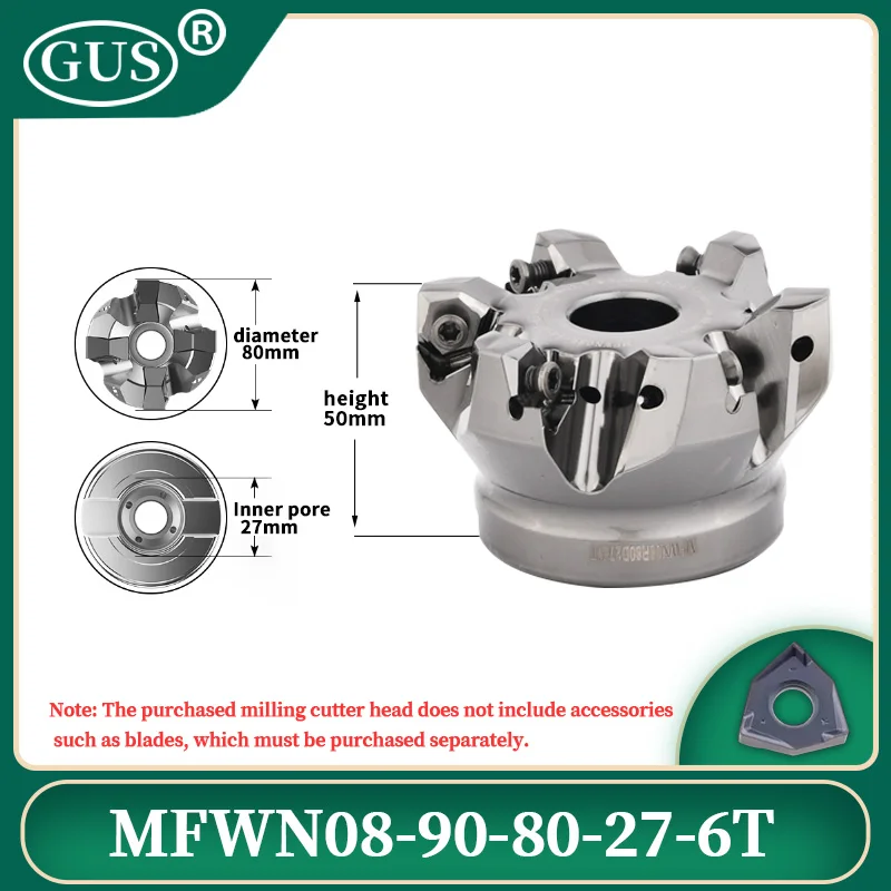 MFWN08 50 63 80 100mm 90 °   BT FMB ツールホルダーと一致する WNMU080608 インサート用両面ヘビーデューティフェイスフライスカッターヘッド