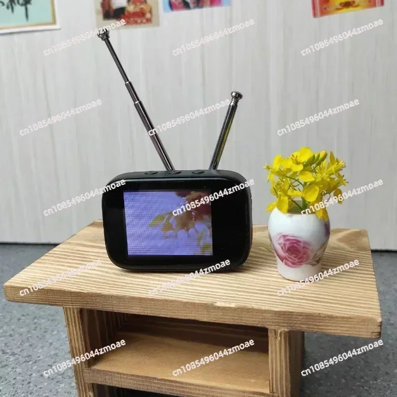 Retro Mini Touch Screen TV Television W-atch Dollhouse Scene Model Miniature TV Model Toys Kitchen Furniture CustomizableContent - view 5