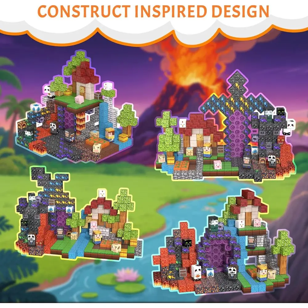 Magnetic Building Cubes Set of 300 for Kids - STEM Toys for Ages 3-12, Montessori Sensory Gift