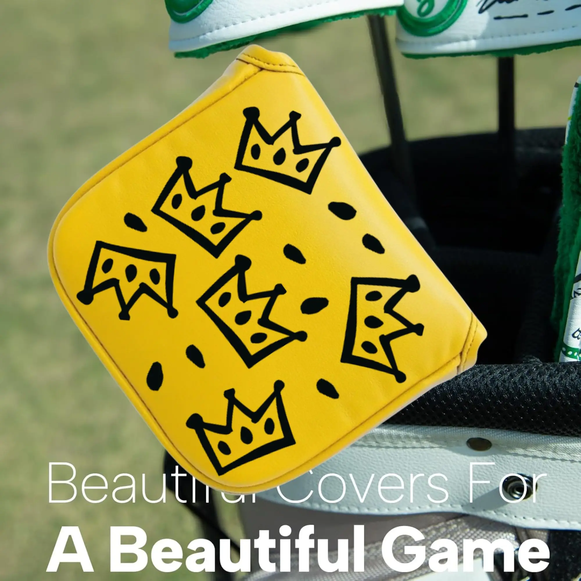 مضحك جولف مطرقة مضرب مع تصميم التاج ، غطاء مضرب الغولف غطاء ، مضحك إكسسوارات الغولف للرجال لاعبي الغولف أبي هدية الكريسماس