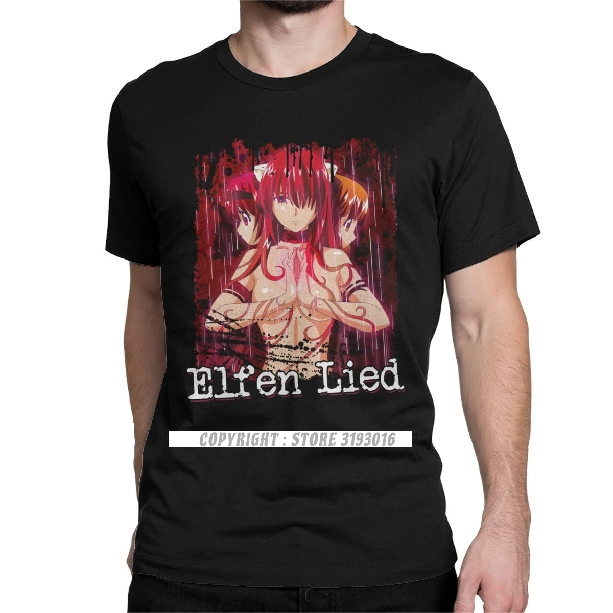 Lilium Elfen Lied 3D Tshirts HipHop Hipster T-Shirt for Men Funny Anime Manga Blood Lucy Girl Nyu Yuka Tees Camisas