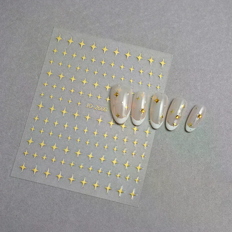 1 szt. Białe Czarne Naklejki na Paznokcie z Gwiazdami Nieregularne Pentagramy Różowe Laserowe Błyszczące Brokatowe Ozdoby do Manicure Sliderki