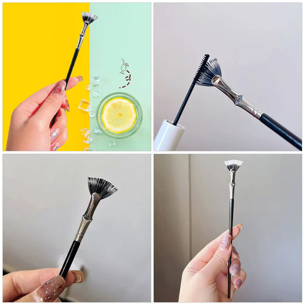 3 uds cepillo de pestañas aplicador de rímel en forma de abanico herramienta de cepillo de pestañas suave para una aplicación precisa maquillaje de ojos rizado grueso