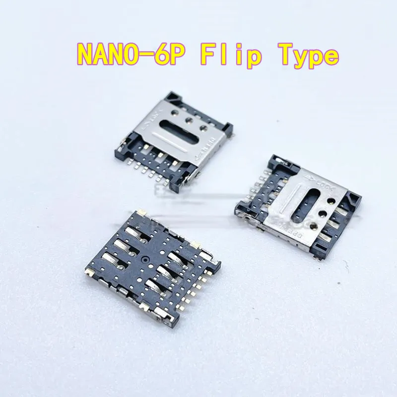 10PCS Nano SIM Card Holder - Small/Micro SIM, Slide/Flip/Pop-up Type, 6P/7P for Mobile Phones & Smart Watches