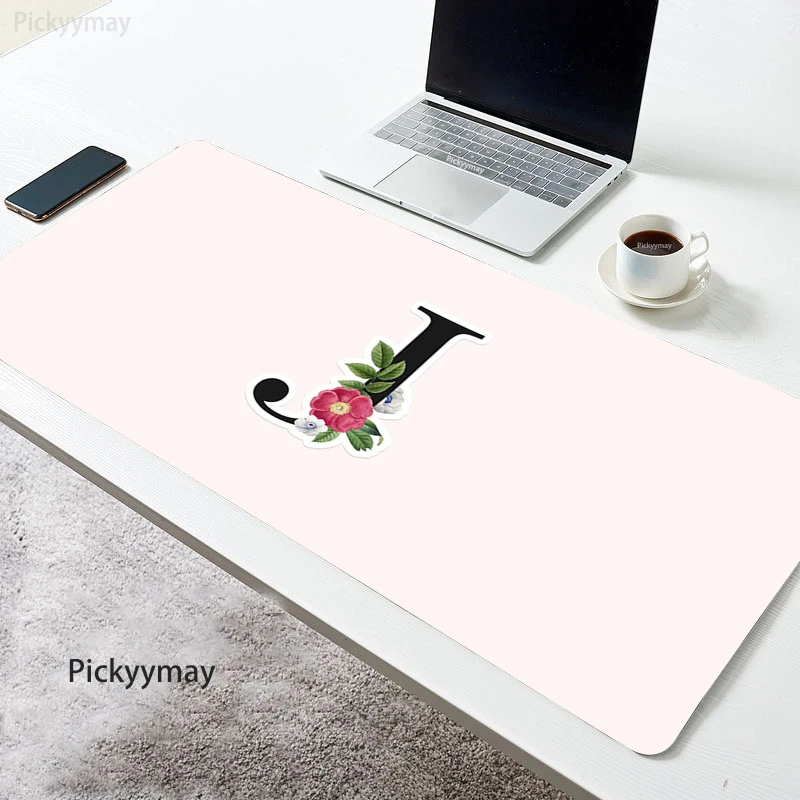 

Large XXL Office Computer Desk Mat Initial Name Flower Big Mouse Pad Rubber Laptop Cushion Keyboard Gamer Mousepad Table Mat