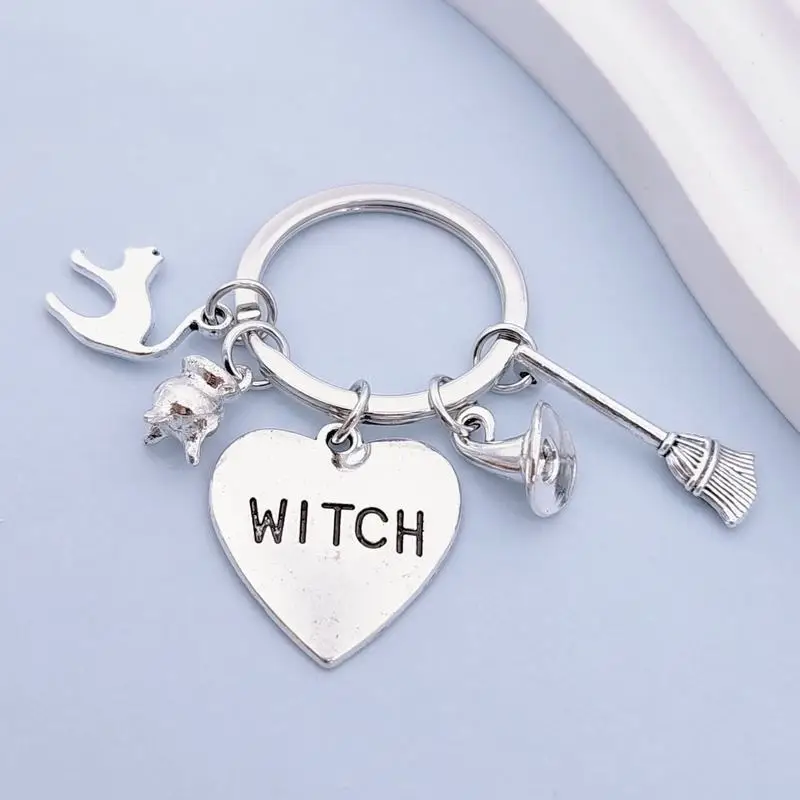 10Pieces Halloween Decorations WATCH Wizard Hat Incense Burner Cat Alternative Gothic Keychain Backpack Pendant