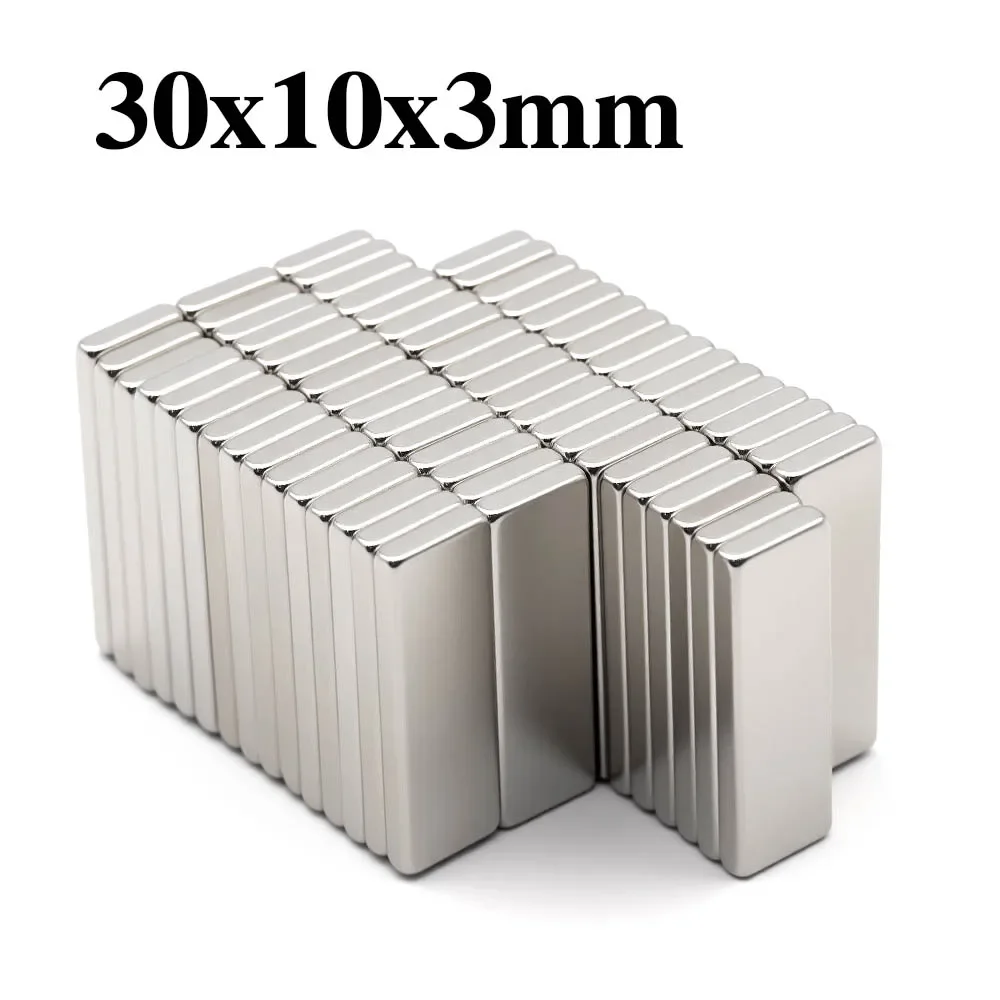 

30x10x3mm Super Powerful Magnet Neodymium Magnet NdfeB N35 Strong Permanent Magnetic imanes Refrigerator Magnet