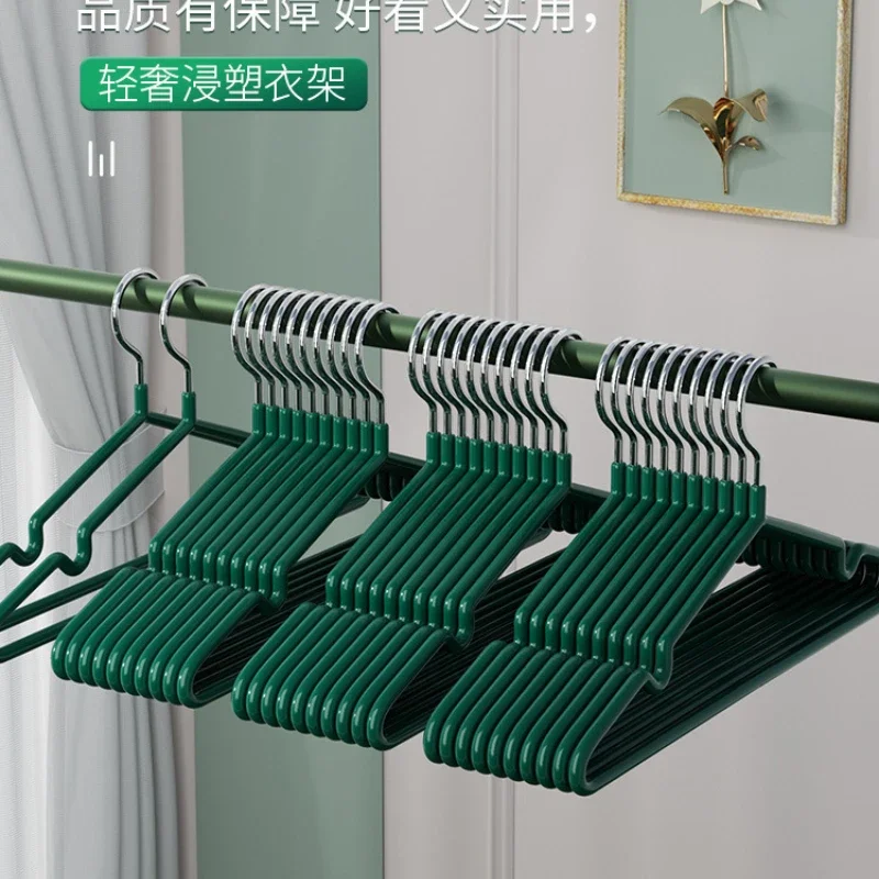 

10pcs adult hanger new model dip plastic hanger metal non slip no mark hanger clothes hanging wholesale