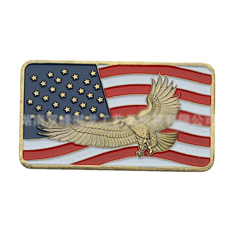 American retro square Eagle emblem commemoration Coin Available Copy golden Plated Coins collects Commemorative coin