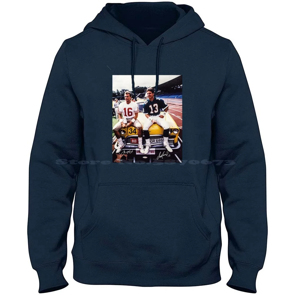 Dan Marino Joe Marino In Car 100% Cotton Hoodie T Shirt Joe Montana Dan Marino Dolphins Niners 49Ers Hall Of Fame Football