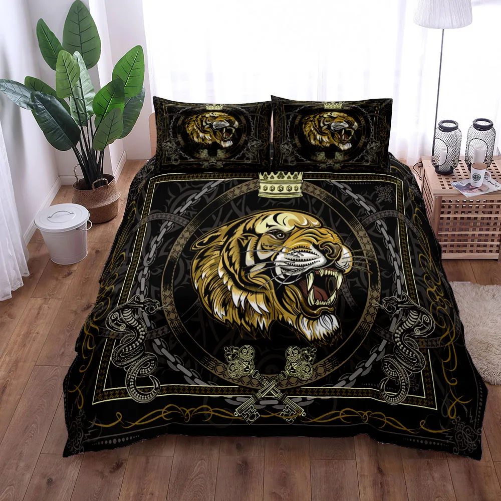 Black Baroque Cathadral Pattern Duvet Cover Set King Queen Double Full Twin Single Size Boys Bed Linen Set