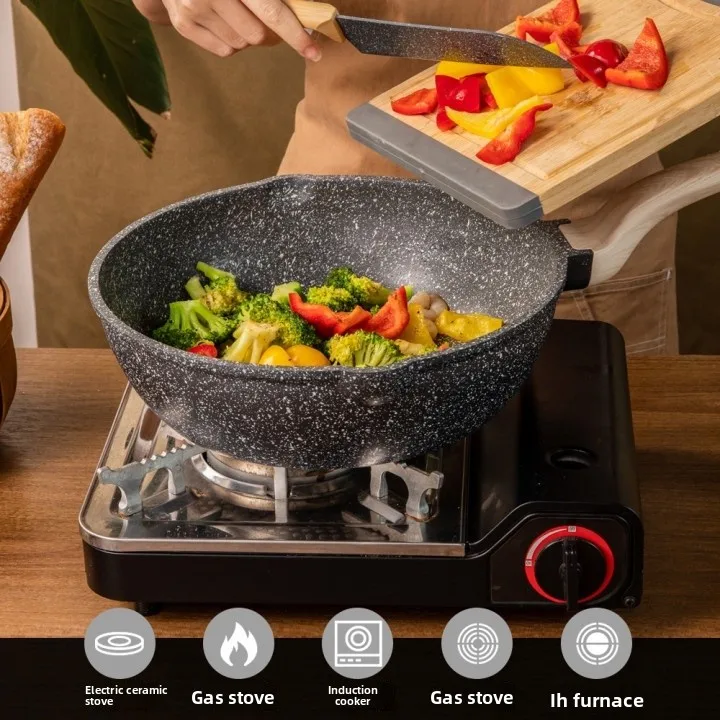 

Marble Stone Non-Stick Frying Pan - Steak/Egg/Soup Skillet for Induction, Home Kitchen Cookware