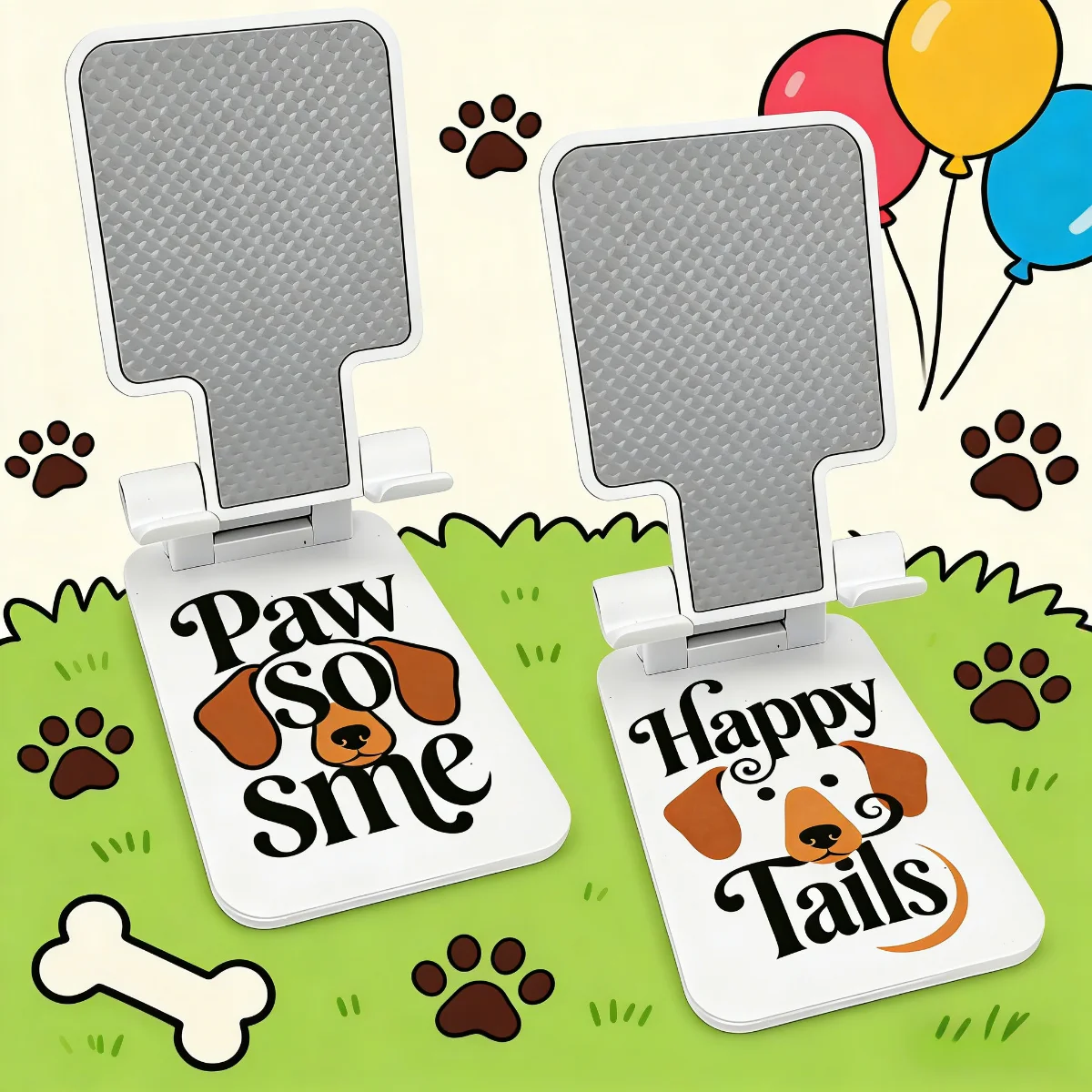 

2 шт., фиксированная подставка для настольного мобильного телефона с рисунком щенка, регулируемая и портативная складная подставка для мобильного телефона для путешествий