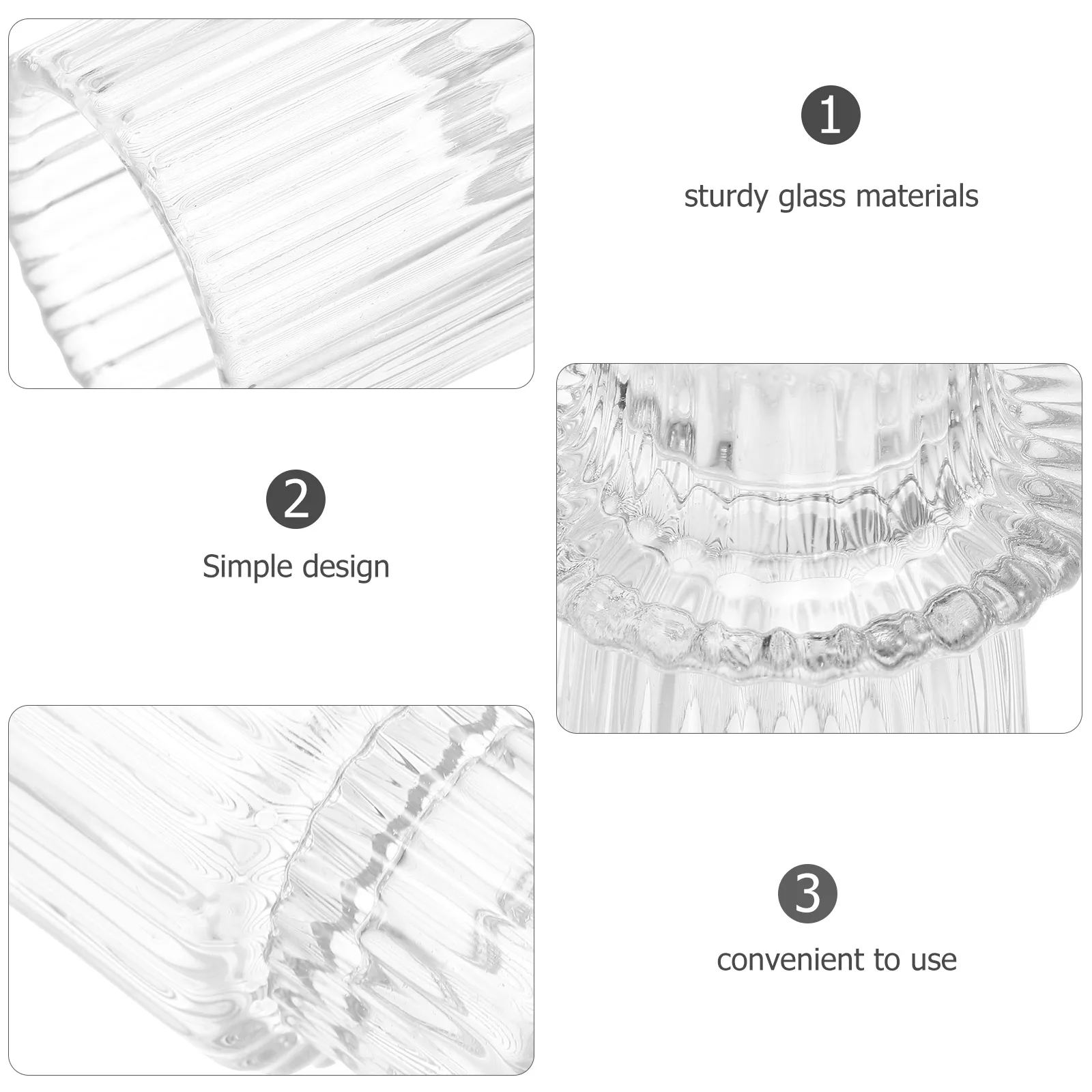 

6Pcs Glass Holders for Table Elegant Taper Holder Set with Stylish Outlook Ideal for Desk Kitchen Decor Warm