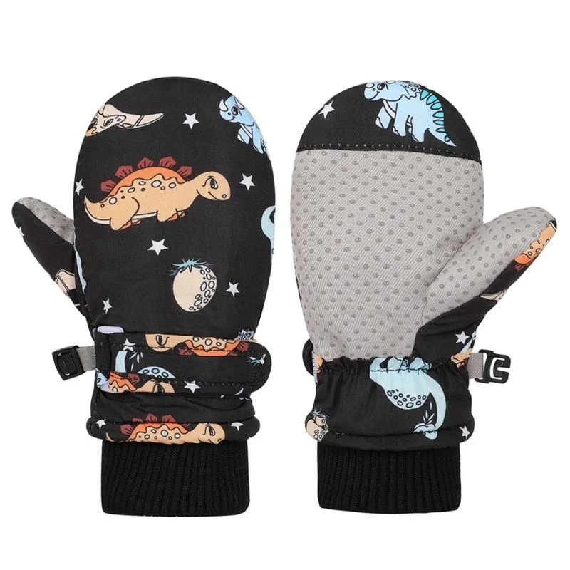 Trẻ mùa đông tuyết cho trẻ thời tiết lạnh 2-4 tuổi Chống nước ấm Găng tay trượt tuyết mùa đông