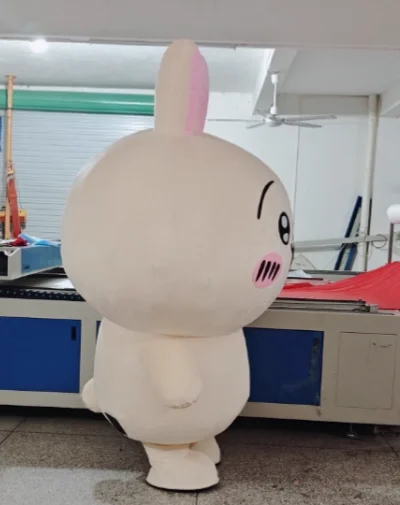 インフレータブル白猫マスコットコスチュームハチワレウサギ爆破衣装ハロウィンクリスマスファンシーパーティー小道具電池なし
