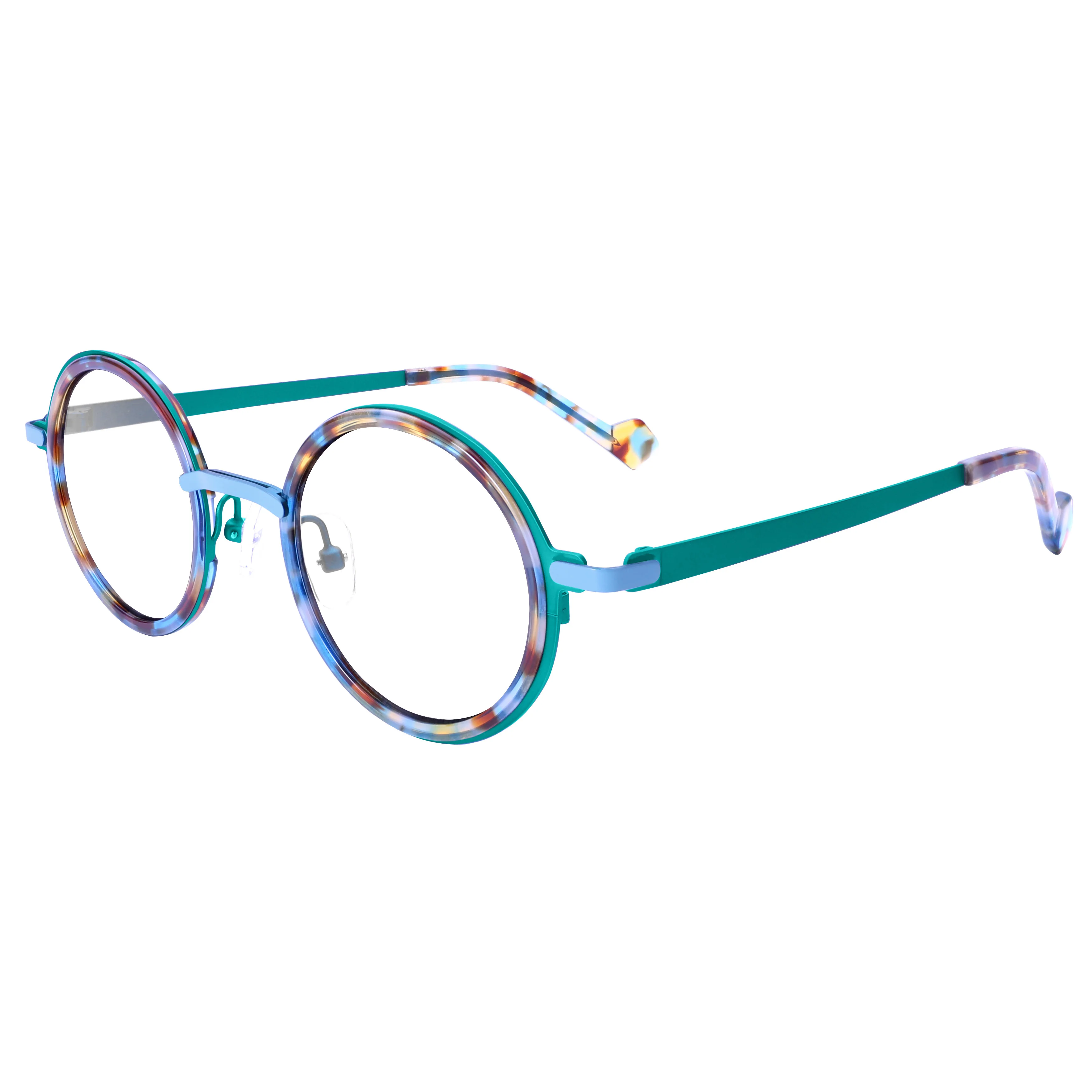

Luxury Glasses for Women Men Round shape Acetate Frame Mixed Color Vintage Style Statement Designer Eyewear