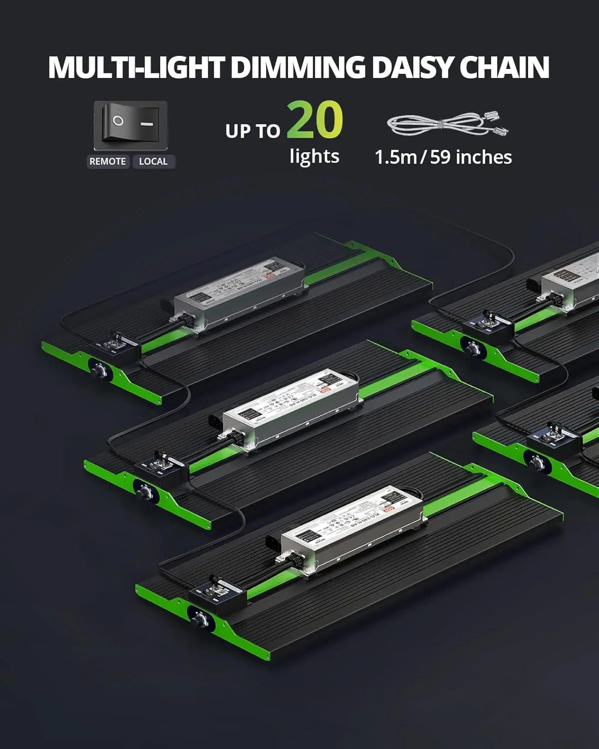 VIPARSPECTRA P2000 LED تنمو أضواء لبدء البذور الخضروات بلوم، 250 وات ضوء نباتي قابل للتعتيم يعتم سلسلة ديزي تنمو لي #3