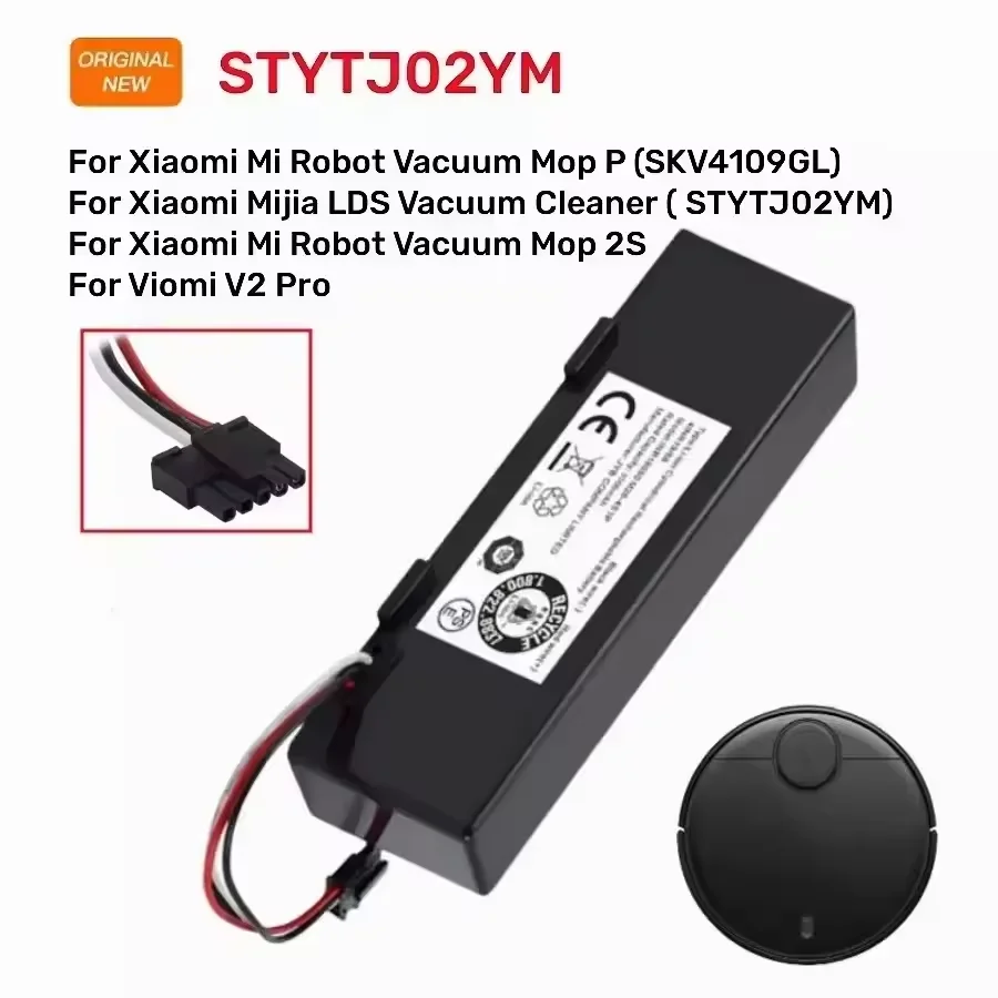 Original Battery 14.8V STYTJ02YM for Xiaomi Mijia LDS / Mi Robot Vacuum-Mop P / 2S / Haier JX37 Robot Vacuum Cleaner Accessories