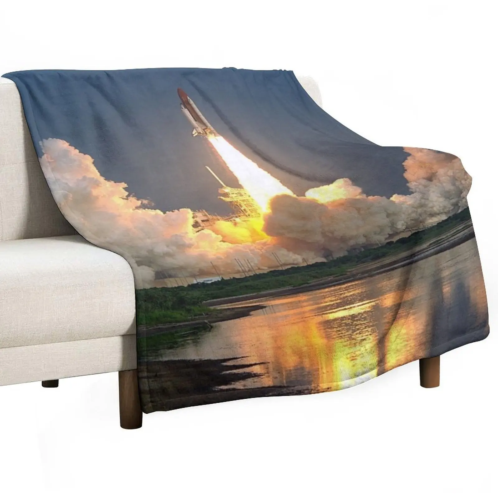 NASA Space Shuttle Launch Cape Canaveral Florida Throw Blanket Picnic Extra Large Throw Blankets
