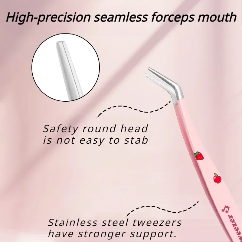 Eyelash Artist Assistant Stainless Steel Eyelash Curler False Eyelash Tweezers Set High-precision Blooming